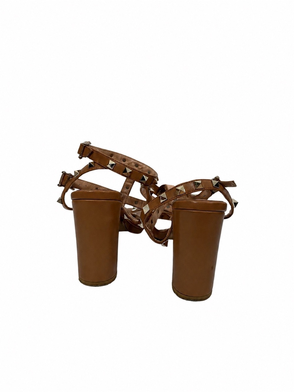 Studded Strappy Sandals in Brown - Picture 3 of 4